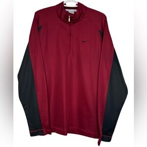 Vintage Nike Maroon and Black Half-Zip Track Suit Pullover Jacket